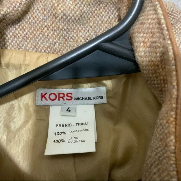 Vintage KORS Michael Kors Women’s Tweed Officers Jacket Wool Coat Size 4 - Picture 8 of 11